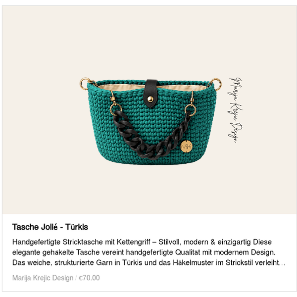 Tasche Jolié - Türkis