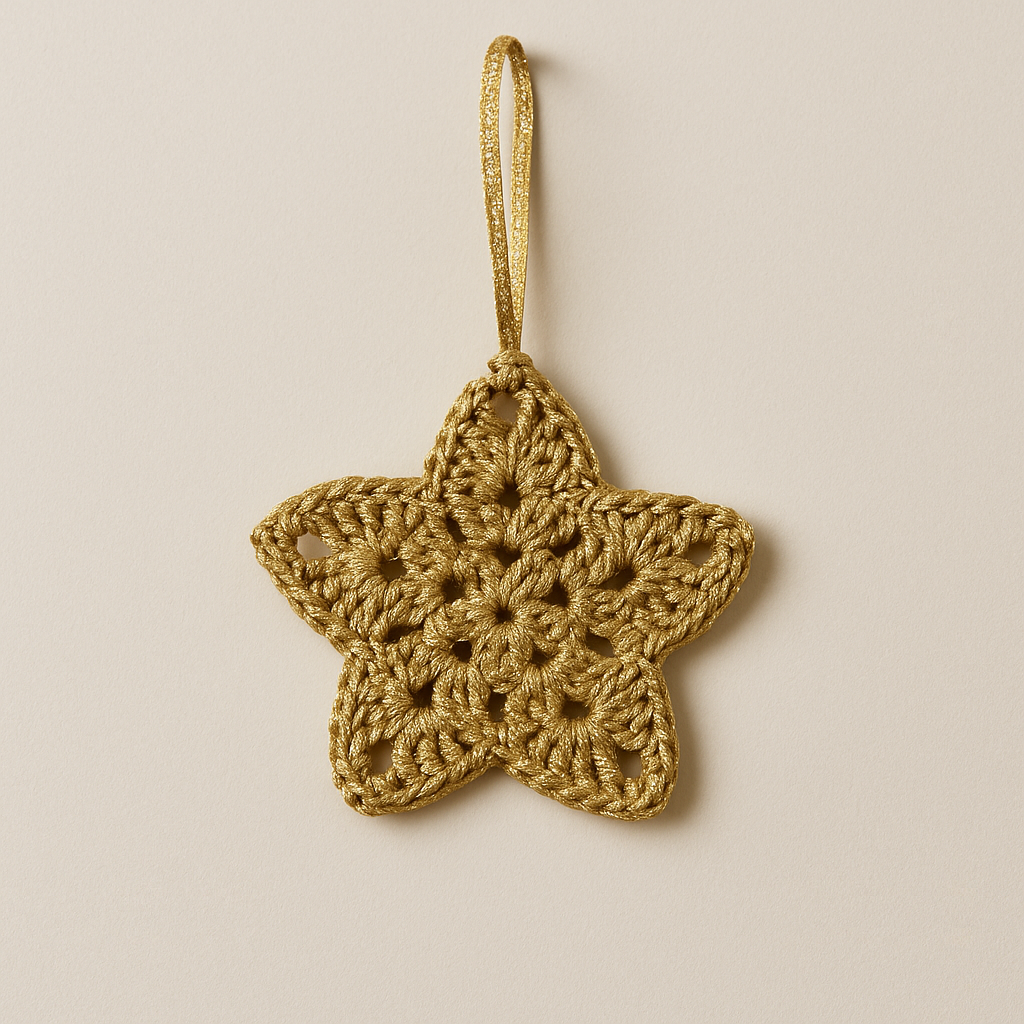 Handgehäkelter Stern – Edler Weihnachtsbaumschmuck